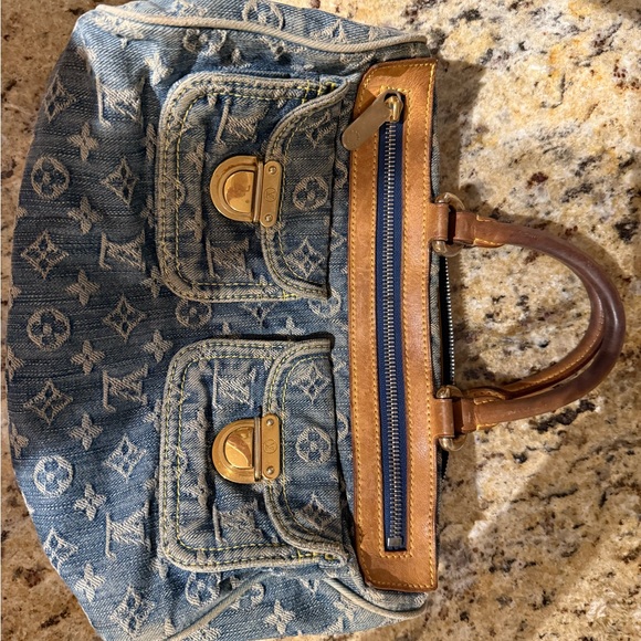 Louis Vuitton Blue and Brown Shoulder Bag with Monogram - Picture 1 of 16